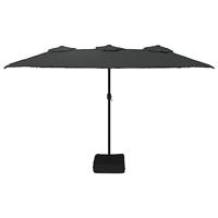 Parasol dubbel dak met LED 449x245 cm antracietkleurig - thumbnail