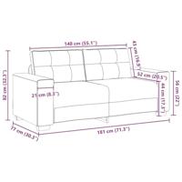 Loveseat bank 140 cm fluweel zwart - thumbnail