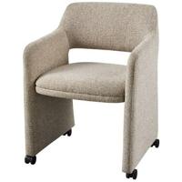 Woood Lyric eetkamerstoel met wielen Greige - thumbnail