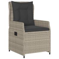 Tuinstoelen 2 st verstelbaar poly rattan lichtgrijs - thumbnail