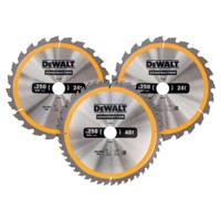 DeWALT DT1963 Cirkelzaagbladen Set 250mm (2X 24T 1X 48T) - thumbnail