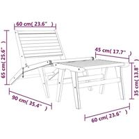 Tuinstoel met voetensteun massief teakhout - thumbnail
