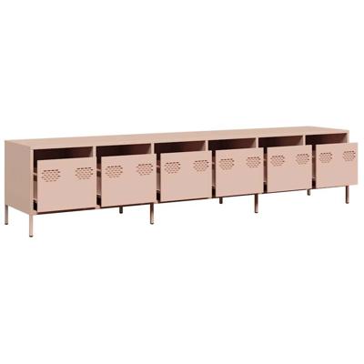 Tv-meubel 202x39x43,5 cm koudgewalst staal roze