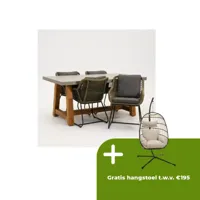 Tuinstoel portofino olijf groen met Veltis tafel 180 cm - thumbnail