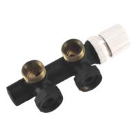 Thermostatisch Onderblok Wiesbaden 3/4 Haaks Rechts Mat Zwart Zonder Knop - thumbnail