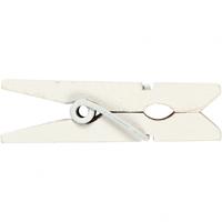 Happy Moments mini wasknijpers 3,5 x 0,7 cm wit 20 stuks - thumbnail