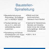 AS Schwabe 70415 Stroom Verlengkabel 16 A Oranje, Zwart 5.00 m H07BQ-F 3G 2,5 mm² Spiraalkabel - thumbnail