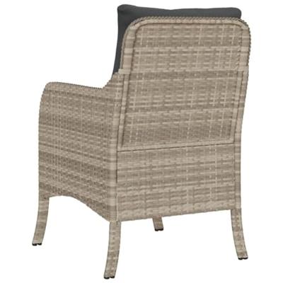 Tuinstoelen 2 st met kussens poly rattan lichtgrijs Tuinstoelen 2 st met kussens poly rattan lichtgrijs