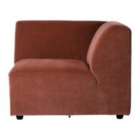 HKliving Jax bank Right Corner Royal Velvet Magnolia - thumbnail