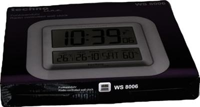 Techno Line WS 8006 Zendergestuurd Wandklok 280 mm x 245 mm x 32 mm Wit