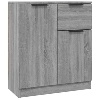 Dressoirs 2 st 60x30x70 cm bewerkt hout grijs sonoma eiken