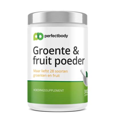 Daily Greens groente- & fruitpoeder - 27 soorten groente & fruit - Rijk aan vezels, enzymen & probiotica - 300 gram PerfectBody