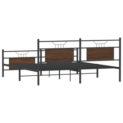Bedframe zonder matras metaal bruin eikenkleur 183x213 cm