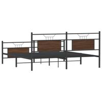 Bedframe zonder matras metaal bruin eikenkleur 183x213 cm - thumbnail