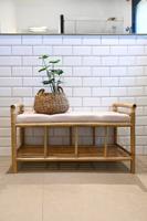Kruk DKD Home Decor Natuurlijk Beige Bruin Katoen Bamboe (100 x 44 x 55 cm) - thumbnail