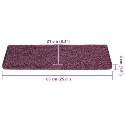 VidaXL Trapmatten 30 st 65x21x4 cm donkerpaars rechthoekige rand