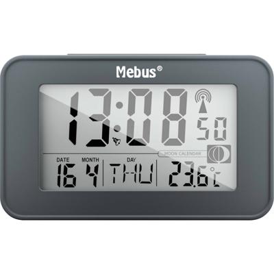 Mebus 51460 Wekker Zendergestuurd Antraciet Alarmtijden 2