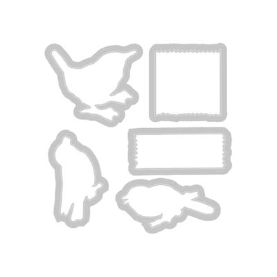 Sizzix • clear stamp set a5 with framelits die bird song 28pcs