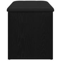 Opslagbank met kussen Zwart Eiken 82 x 42 x 45 cm Bewerkt hout - thumbnail