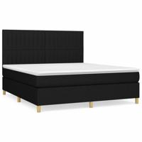 Boxspring met matras stof zwart 180x200 cm - thumbnail