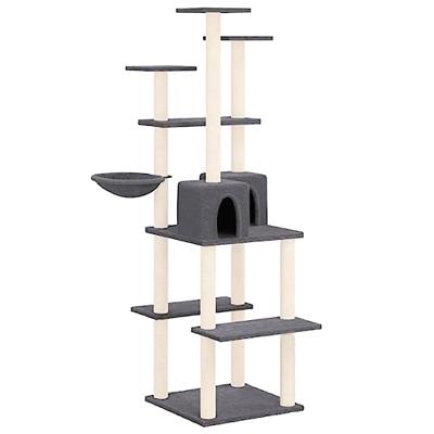 VidaXL Kattenmeubel met sisal krabpalen 167 cm donkergrijs VidaXL Kattenmeubel met sisal krabpalen 167 cm donkergrijs