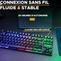 Gaming Keyboard The G-Lab KEYZ CAESIUM TKL WIRELESS Zwart AZERTY - thumbnail