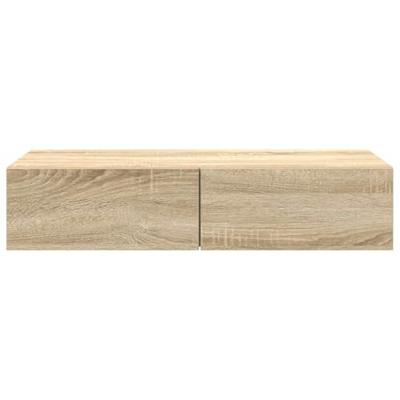Wandschap met lades 80x33x17 cm bewerkt hout sonoma eikenkleur