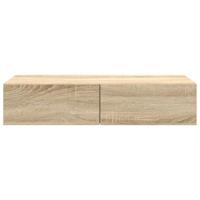 Wandschap met lades 80x33x17 cm bewerkt hout sonoma eikenkleur - thumbnail