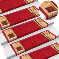 VidaXL Trapmatten zelfklevend 10 st 65x21x4 cm rood - thumbnail