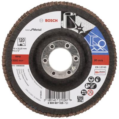 Bosch Accessories 2608607325 X571 Lamellenschijf Diameter 115 mm Boordiameter 22.33 mm Korrelgrootte (num) 120 Staal 1 stuk(s) Bosch Accessories 2608607325 X571 Lamellenschijf Diameter 115 mm Boordiameter 22.33 mm Korrelgrootte (num) 120 Staal 1 stuk(s)