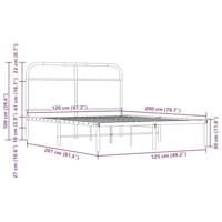 Bedframe zonder matras bewerkt hout gerookt eiken 120x200 cm - thumbnail