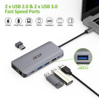 Acer HP.DSCAB.009 notebook dock & poortreplicator Bedraad USB 3.2 Gen 1 (3.1 Gen 1) Type-C Zilver - thumbnail