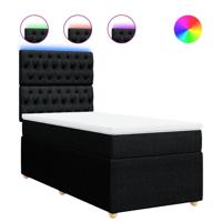 Boxspring met matras stof zwart 180x200 cm - thumbnail