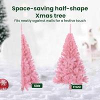 VidaXL Kunstmatig voorverlicht kerstboom met 150 led roze 120 cm pvc - thumbnail