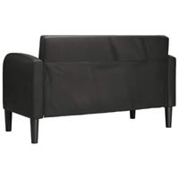 Loveseat bank 110 cm kunstleer zwart - thumbnail