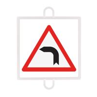 TRAFFIC WARNING SIGN PANEL Nº 12 (LEFT TURN) - thumbnail