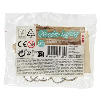 Lobbes houten sleutelhangers, 6st.
