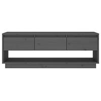 Tv-meubel 110,5x34x40 cm massief grenenhout grijs - thumbnail