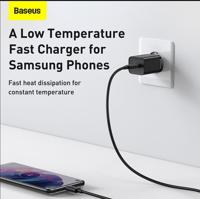 Baseus TZCCSUP-L01 oplader voor mobiele apparatuur Smartphone Zwart AC, USB Snel opladen Binnen - thumbnail