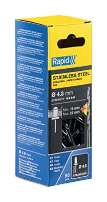 Rapid Blindklinknagels RVS | Ø4,8 x 25 mm | Incl. Boor | 50 Stuks - 5000398 Rapid Blindklinknagels RVS | Ø4,8 x 25 mm | Incl. Boor | 50 Stuks - 5000398