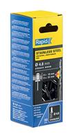 Rapid RVS Blindklinknagels Ø 4.8x25mm + boor in blister (50 stuks) - thumbnail