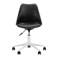 Bureaustoel Senja - kunststof - zwart - wit metaal - Leen Bakker - thumbnail