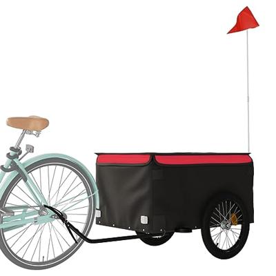 Fietstrailer 45 kg ijzer zwart en rood