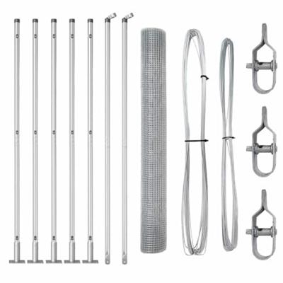 VidaXL Afrasteringspaal zilver 10 x 1 m (25 x 25 mm gaas) staal