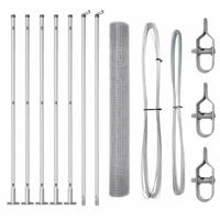 VidaXL Afrasteringspaal zilver 10 x 1 m (25 x 25 mm gaas) staal - thumbnail