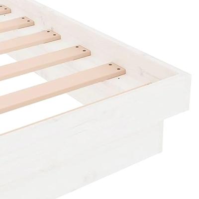 Bedframe massief hout wit 135x190 cm 4FT6 double - thumbnail
