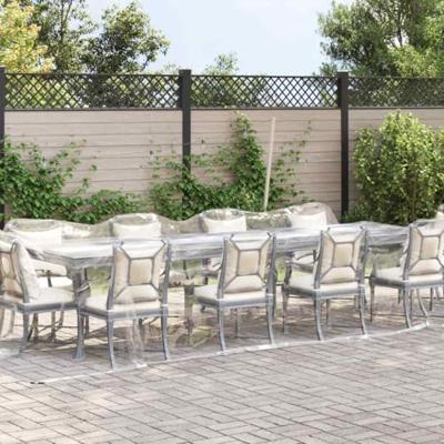 Doorzichtig zeildoek met zeilringen 3x10 m PVC