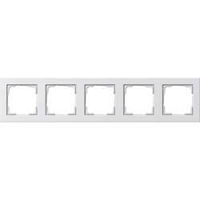 Gira E2 afdekraam 5-voudig zuiverwit mat - thumbnail