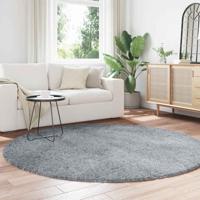 Hoogpolig vloerkleed NAVARRA 200x200 cm polyester lichtgrijs - thumbnail