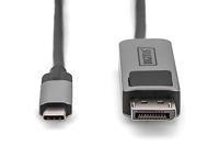 Digitus USB-C-kabel USB 4.0 USB-C stekker 1.00 m Zwart Afscherming gevlochten, Afgeschermd, Scheurbestendig, Rond, 8K UHD DB-300443-010-S - thumbnail